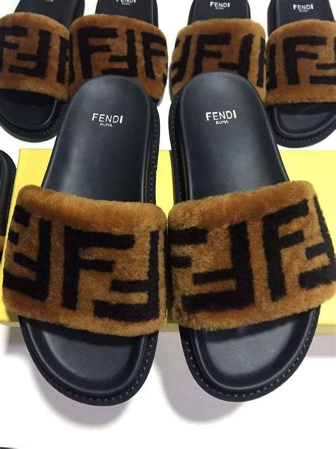 replica fendi slippers|Fendi fluffy slippers.